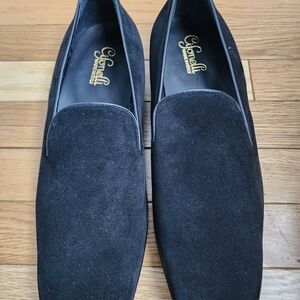Cifinelli Men’s Black Suede Slip-On Loafers.Size 13 New With Box